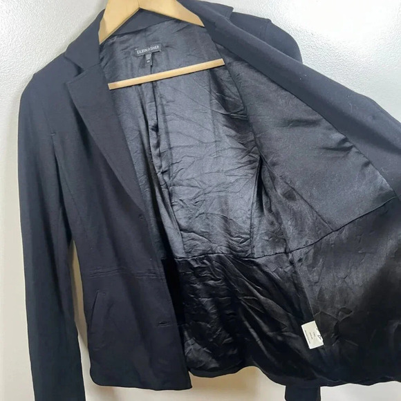 Eileen Fisher Ponte Knit Blazer Jacket Size XS Black Career Work Office Business - Picture 9 of 11